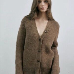 VINCENT JAMES SZ 1 (small) Brown Alpaca Wool Soil + Climate Beneficial Cardigan